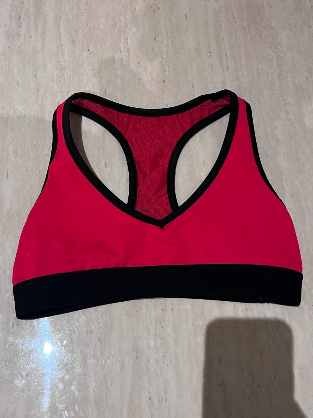 REN Active Red + Black Racerback Sports Bra Size S